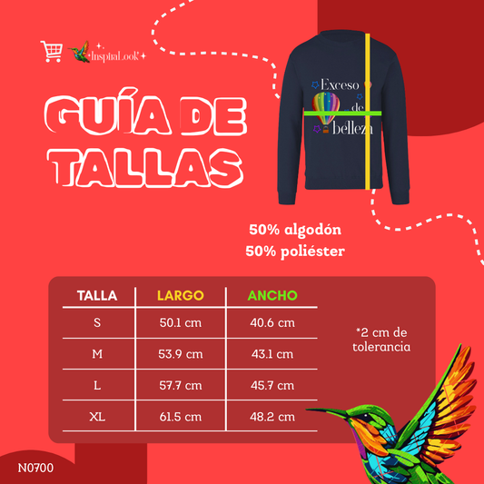 Sudadera globo aerostático letra blanca - manga larga - niñ@/joven - Inspiralook