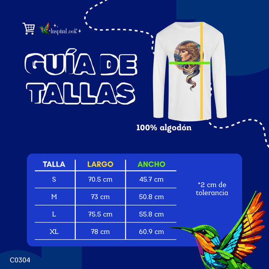 Playera taylor - manga larga - caballero/unisex - Inspiralook