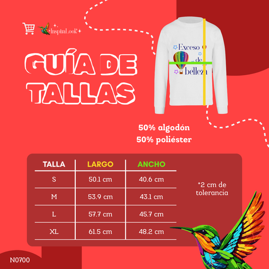 Sudadera globo aerostático letra azul - manga larga - niñ@/joven - Inspiralook