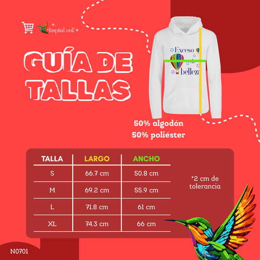 Sudadera globo aerostático letra azul - con capucha - niñ@/joven - estampado frente - Inspiralook