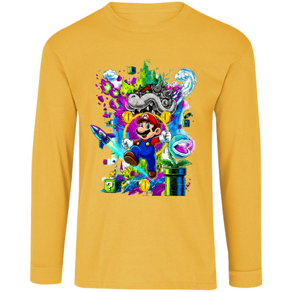 Playera Mario bros - manga larga - caballero - Inspiralook