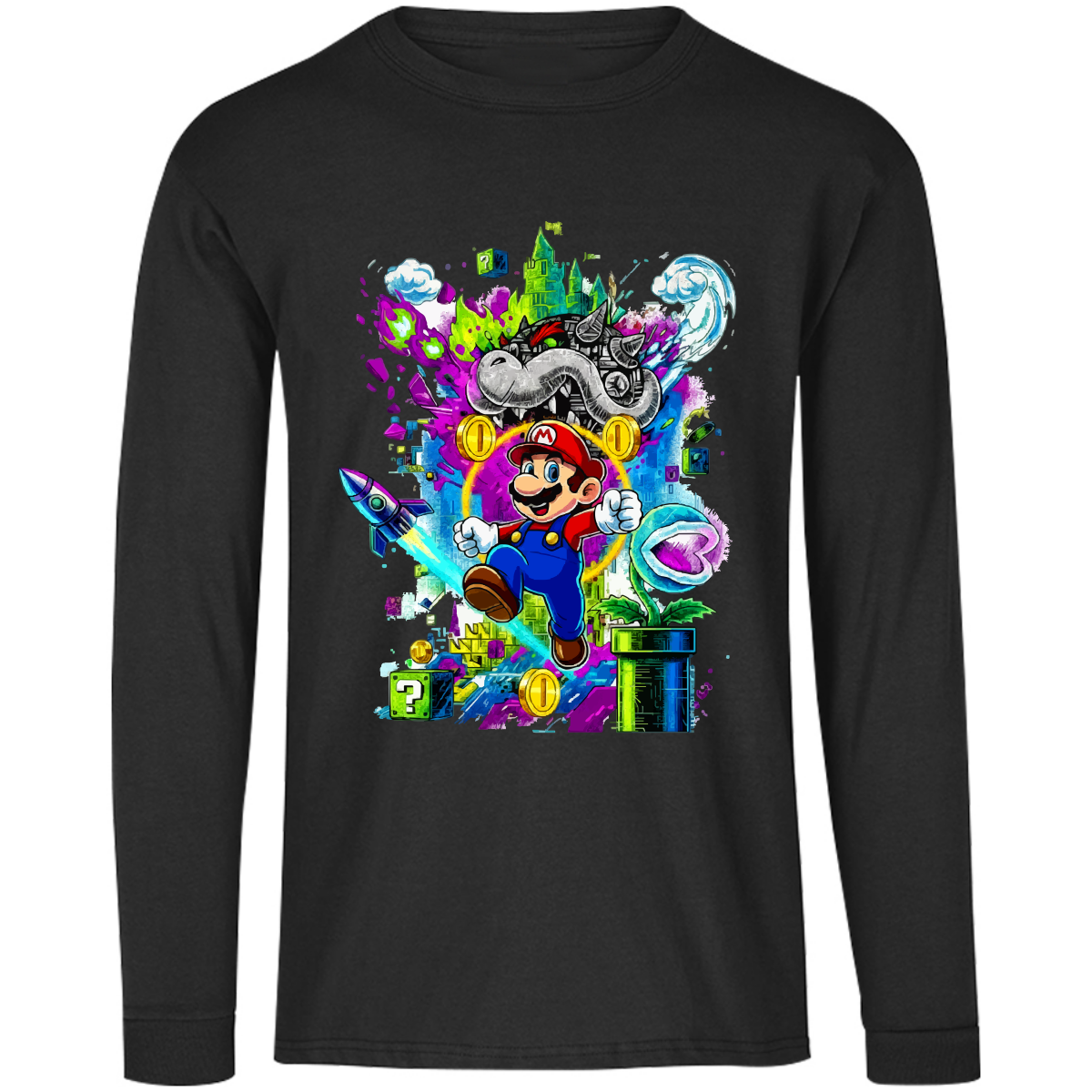 Playera Mario bros - manga larga - caballero - Inspiralook