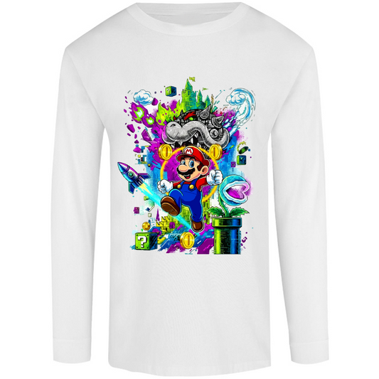 Playera Mario bros - manga larga - caballero - Inspiralook