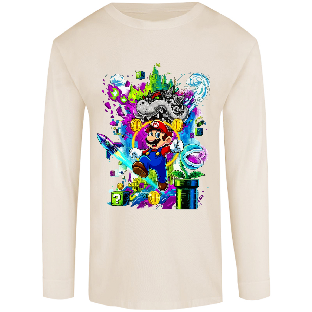 Playera Mario bros - manga larga - caballero - Inspiralook