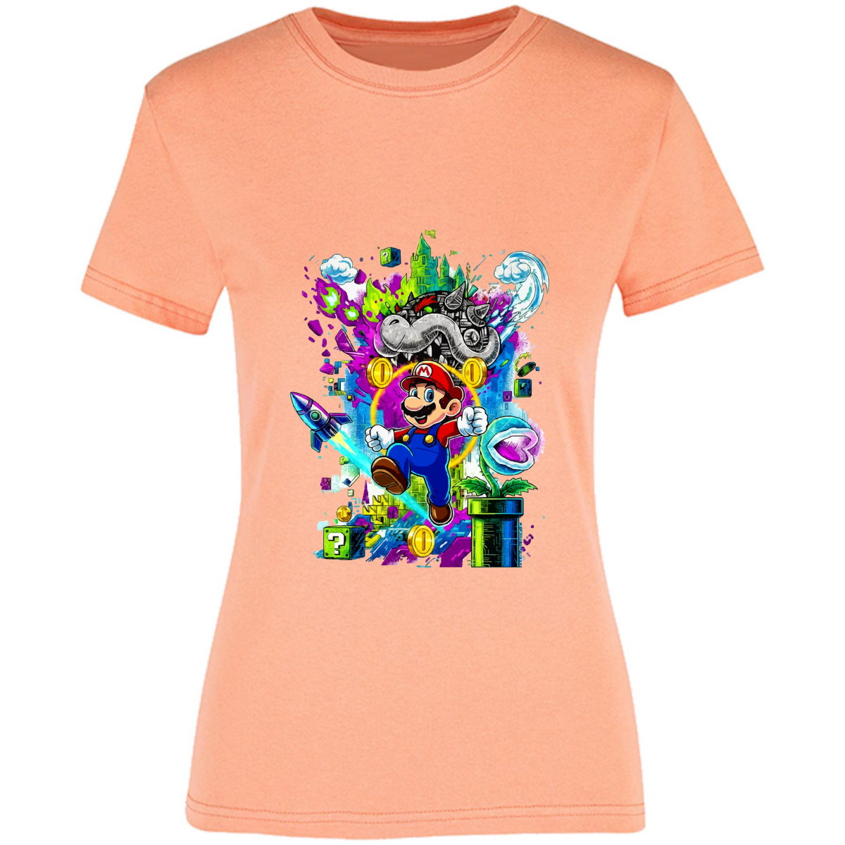 Playera Mario bros - peso completo - dama - Inspiralook