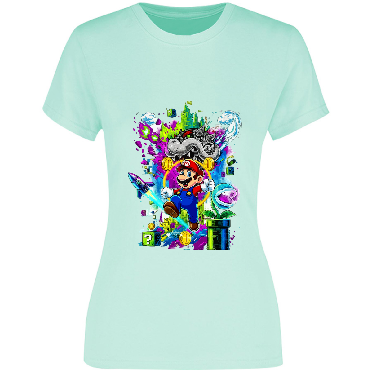 Playera Mario bros - peso completo - dama - Inspiralook