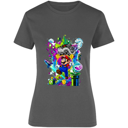 Playera Mario bros - peso completo - dama - Inspiralook
