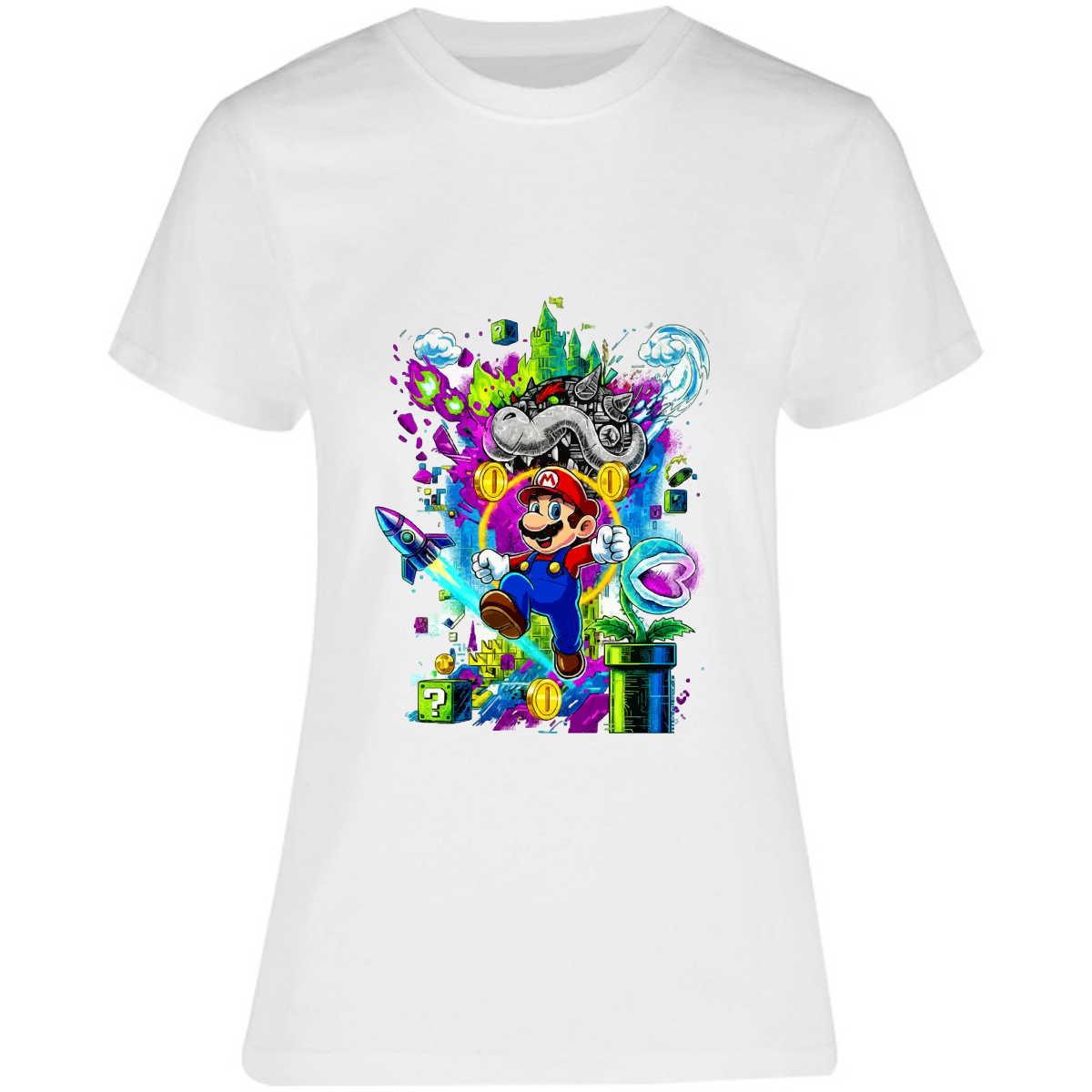 Playera Mario bros - peso completo - dama - Inspiralook