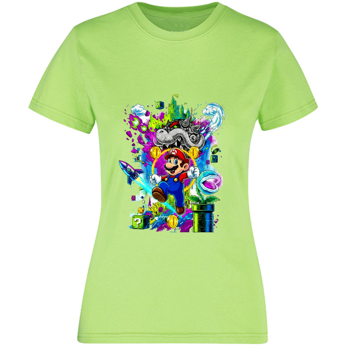 Playera Mario bros - peso completo - dama - Inspiralook