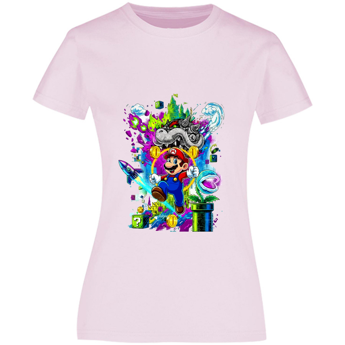 Playera Mario bros - peso completo - dama - Inspiralook
