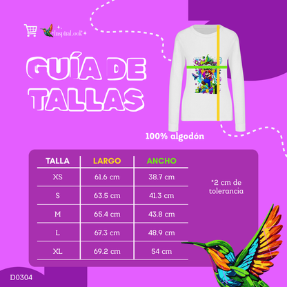 Playera Mario bros - manga larga - dama - Inspiralook
