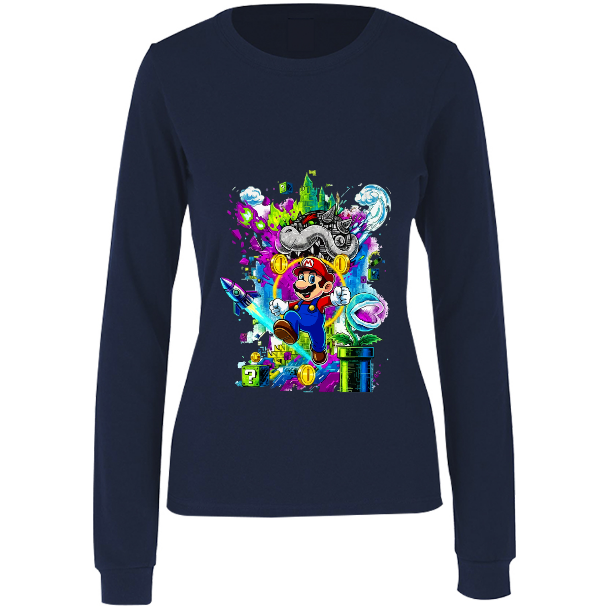Playera Mario bros - manga larga - dama - Inspiralook