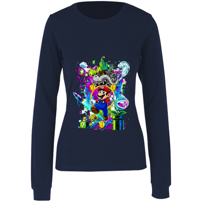 Playera Mario bros - manga larga - dama - Inspiralook