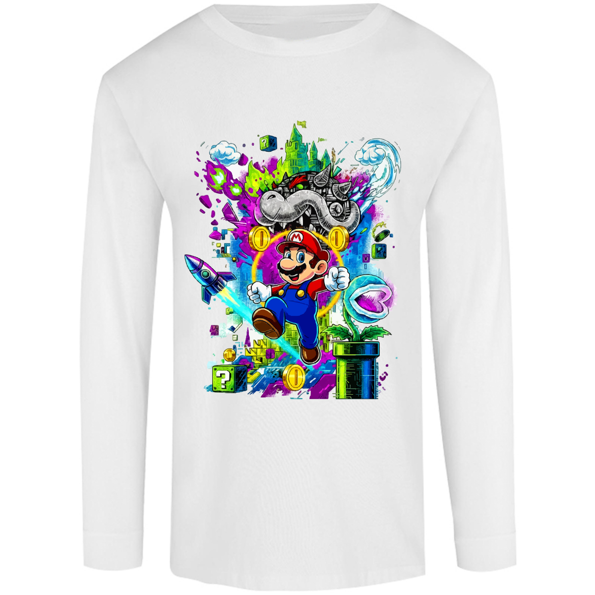 Playera Mario bros - manga larga - niñ@/joven - Inspiralook