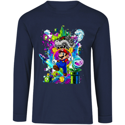 Playera Mario bros - manga larga - niñ@/joven - Inspiralook