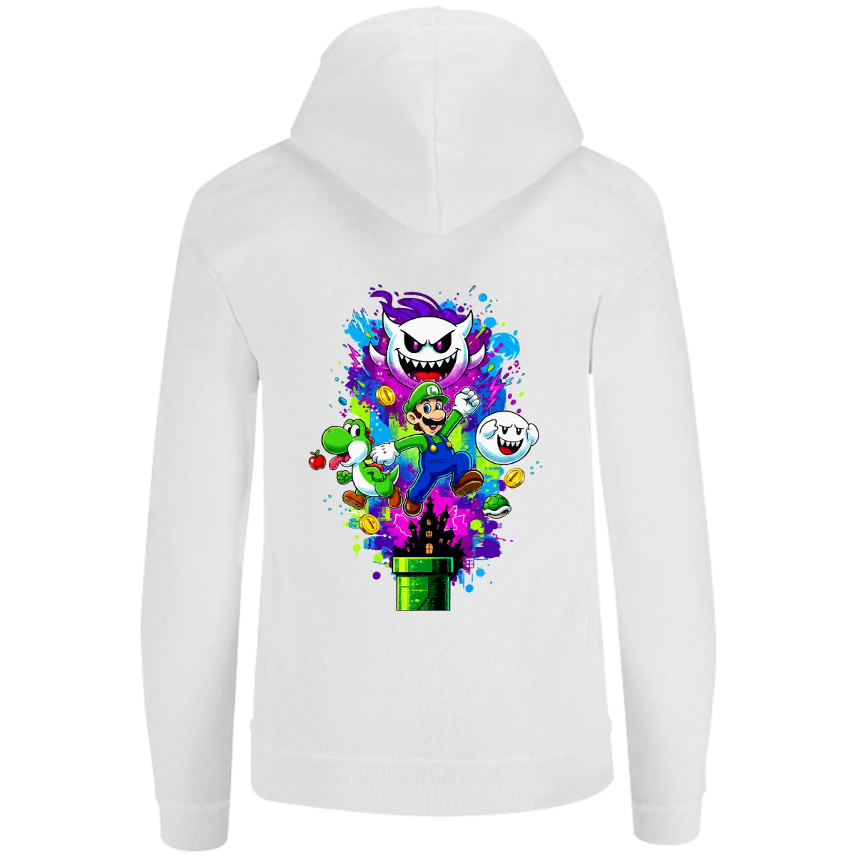 Sudadera luigi - con capucha - niñ@/joven - estampado detras - Inspiralook