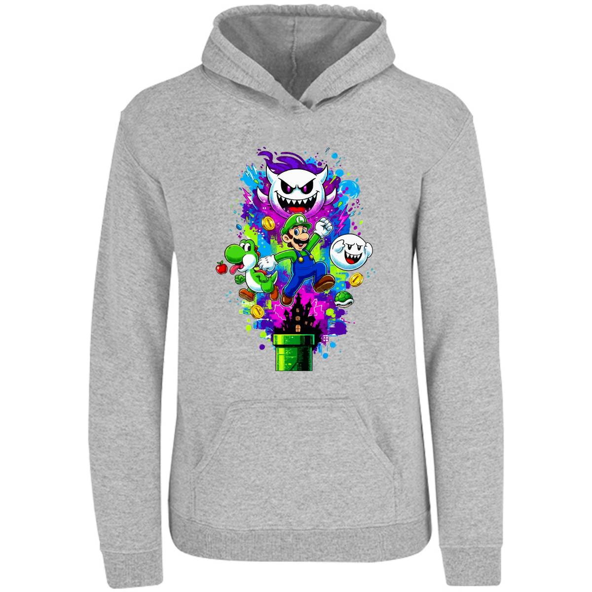 Sudadera luigi - con capucha - unisex - estampado frente - Inspiralook