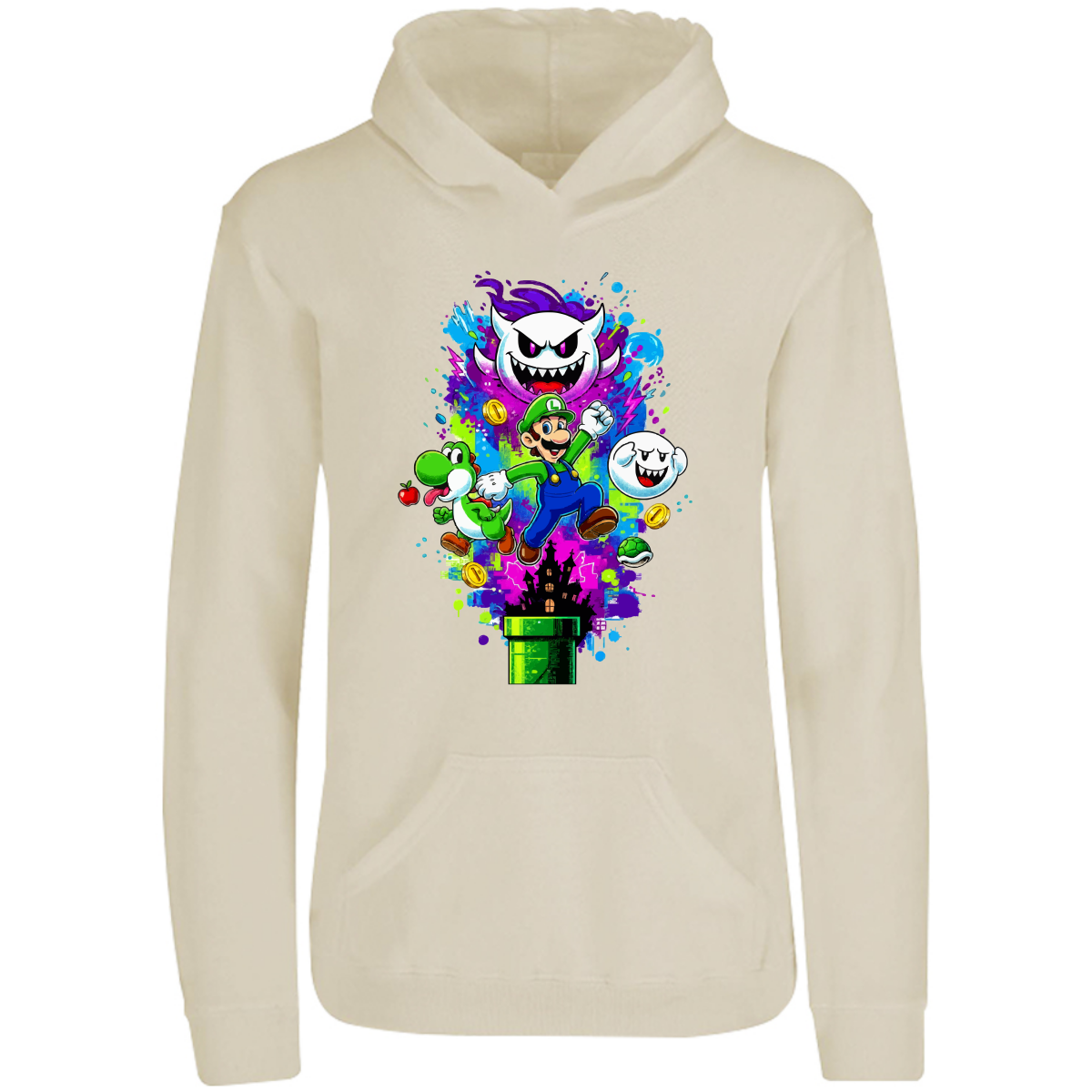 Sudadera luigi - con capucha - unisex - estampado frente - Inspiralook