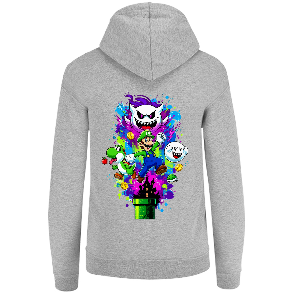 Sudadera luigi - con capucha - unisex - estampado detras - Inspiralook
