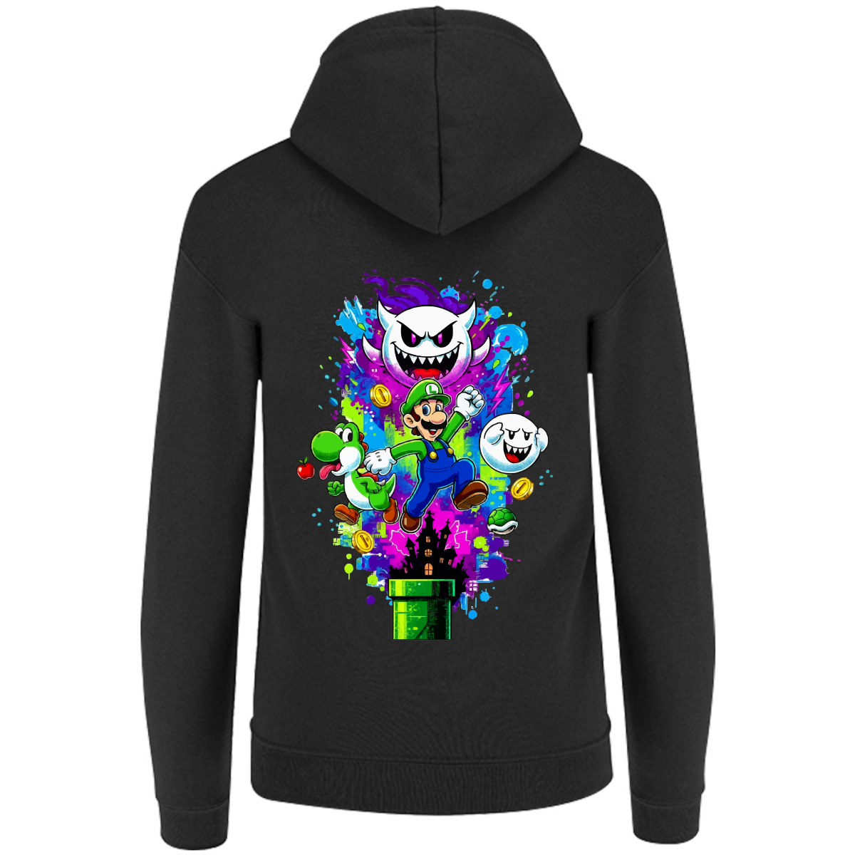 Sudadera luigi - con capucha - unisex - estampado detras - Inspiralook