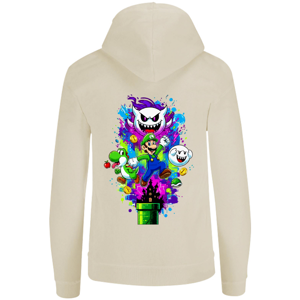 Sudadera luigi - con capucha - unisex - estampado detras - Inspiralook