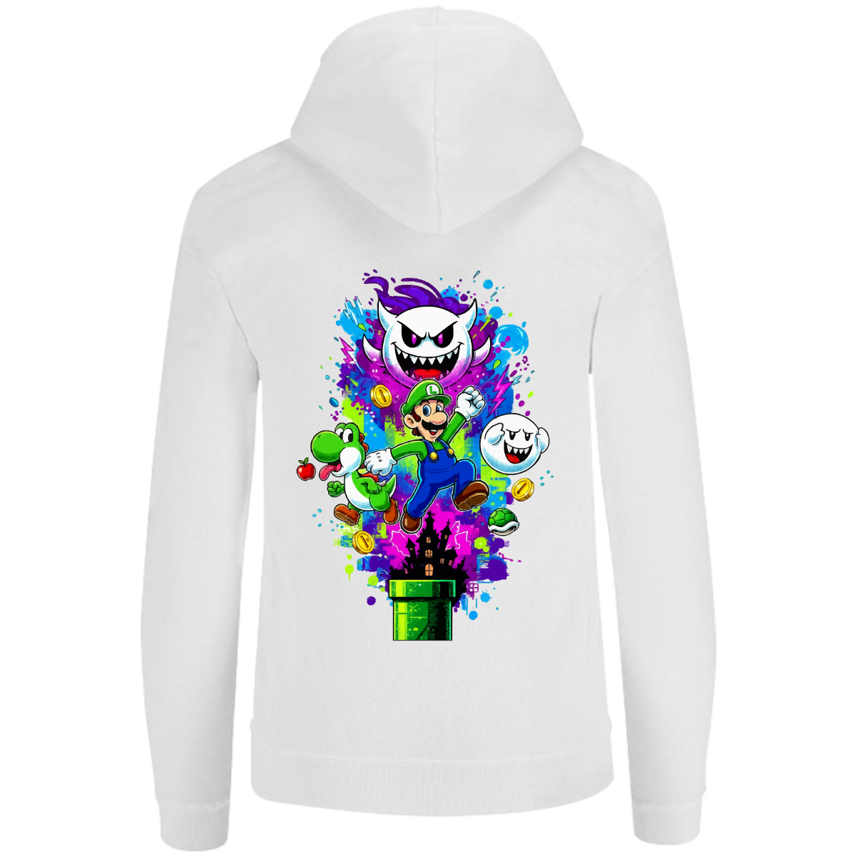 Sudadera luigi - con capucha - unisex - estampado detras - Inspiralook