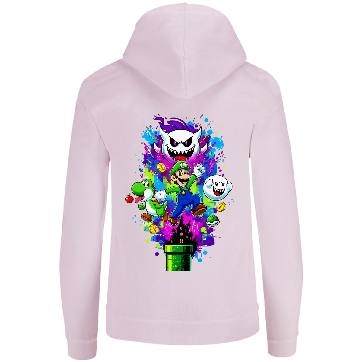 Sudadera luigi - con capucha - unisex - estampado detras - Inspiralook