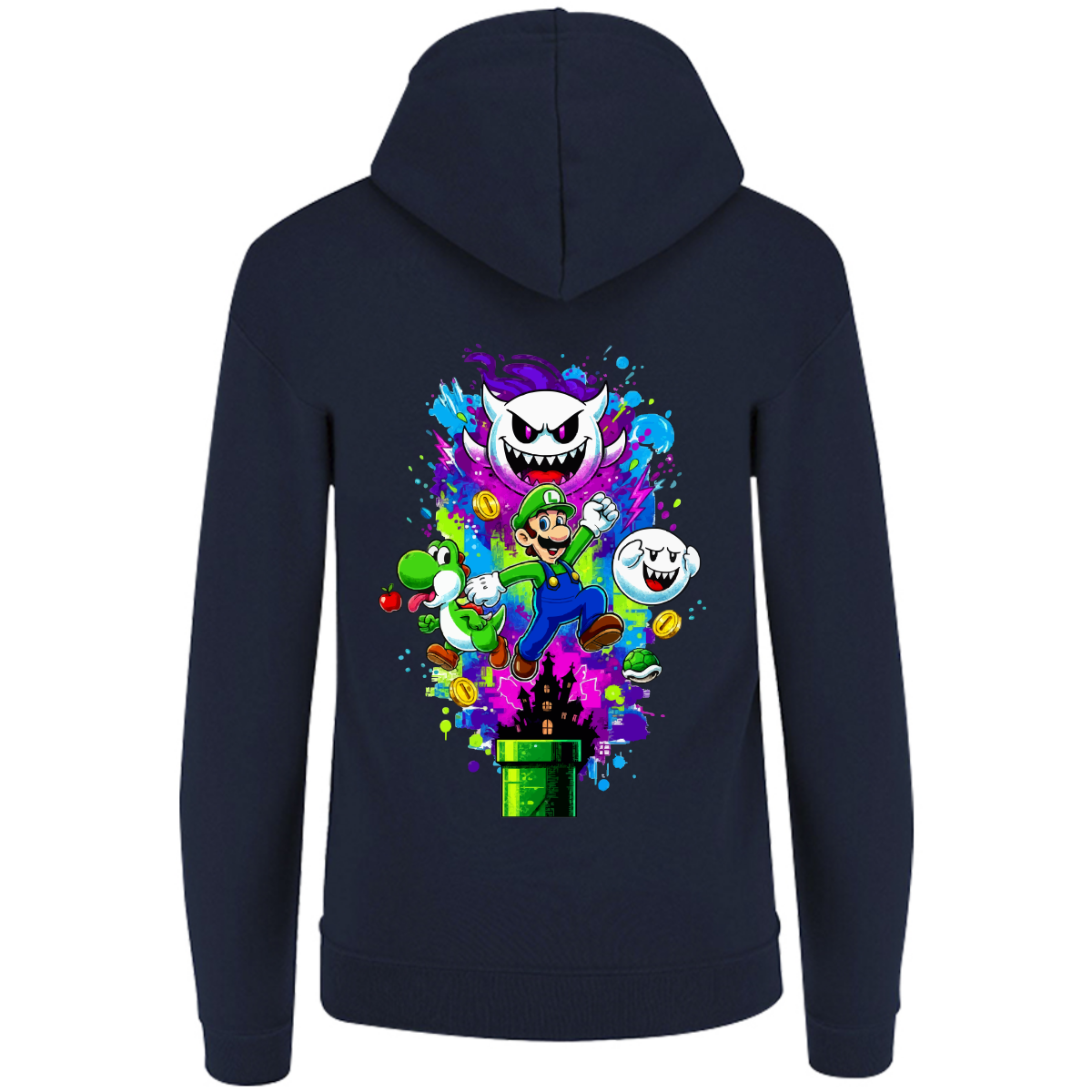 Sudadera luigi - con capucha - unisex - estampado detras - Inspiralook