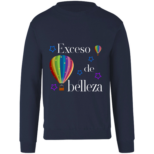 Sudadera globo aerostático letra blanca - manga larga - niñ@/joven - Inspiralook