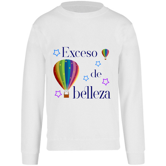Sudadera globo aerostático letra azul - manga larga - niñ@/joven - Inspiralook