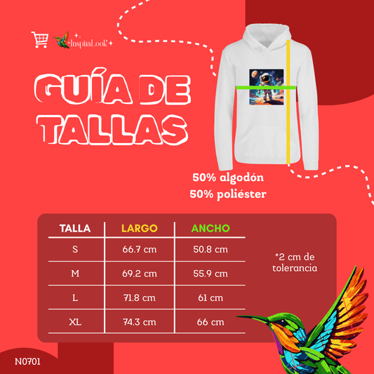 Sudadera astronauta - con capucha - niñ@/joven - estampado frente - Inspiralook