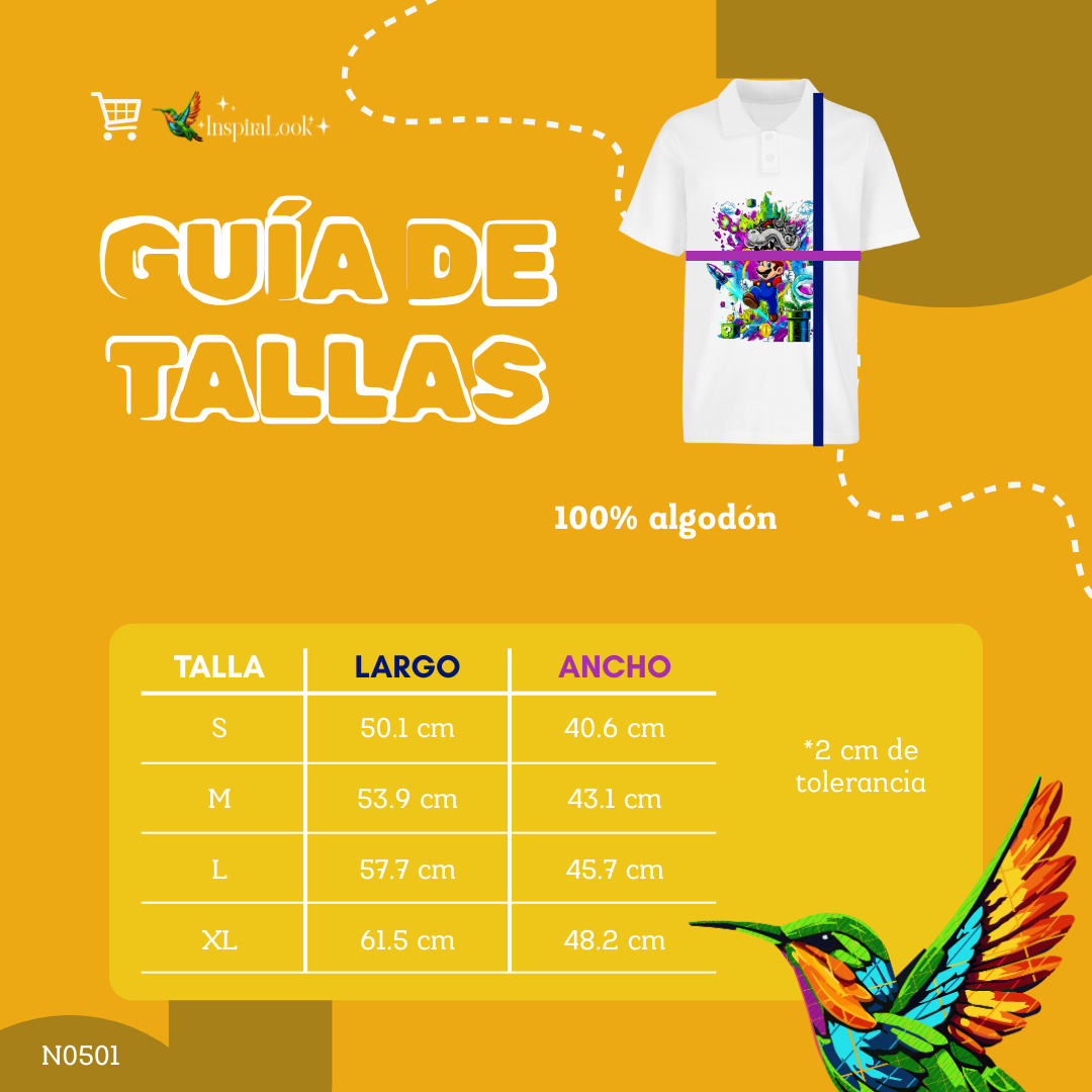 Playera Mario bros - polo - niñ@/joven - Inspiralook