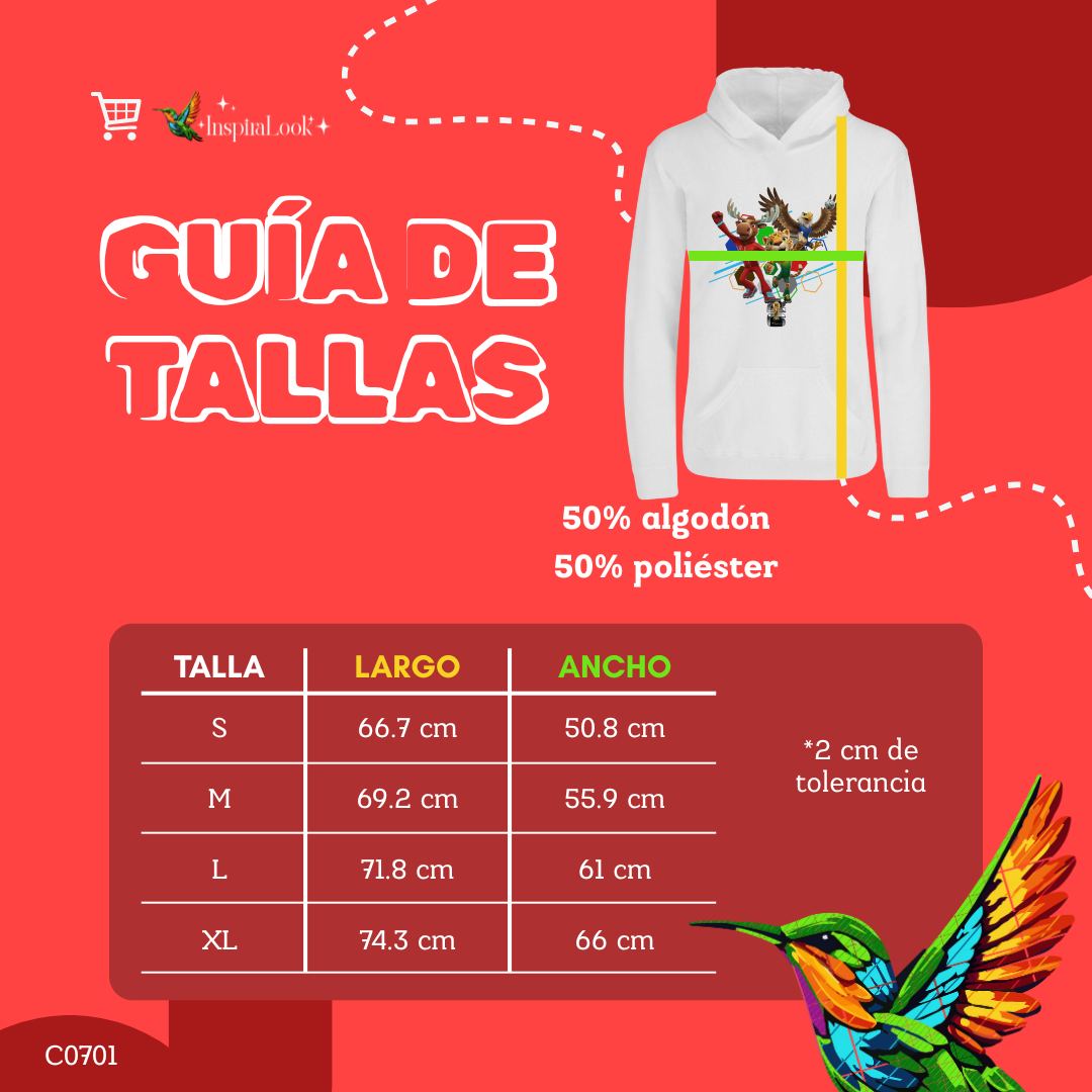 Sudadera mundial - con capucha - unisex - estampado frente - Inspiralook