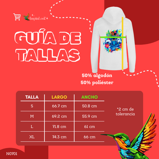 Sudadera aloha - con capucha - niñ@/joven - estampado detras - Inspiralook