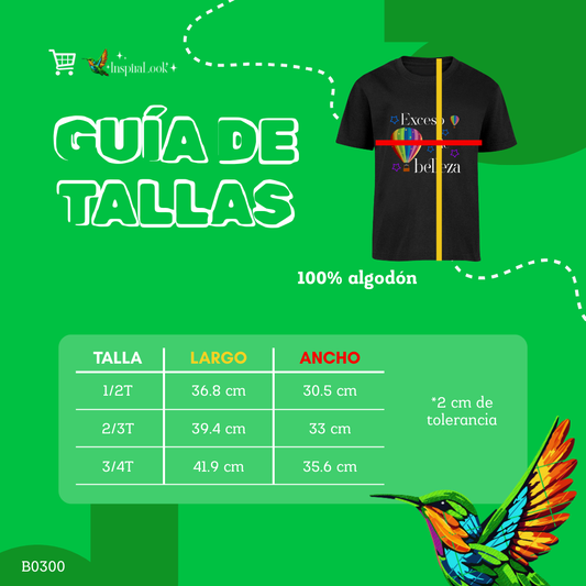 Playera globo aerostático letra blanca - bebe - Inspiralook