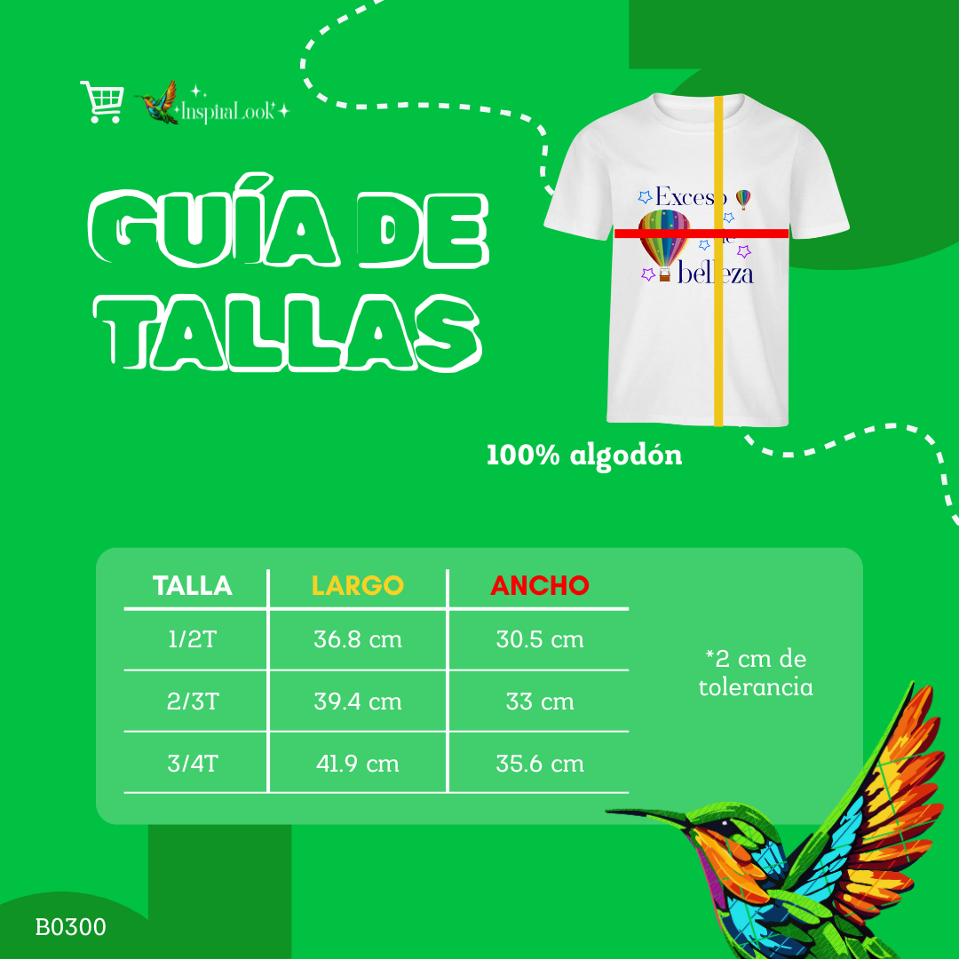 Playera globo aerostático letra azul - bebe - Inspiralook