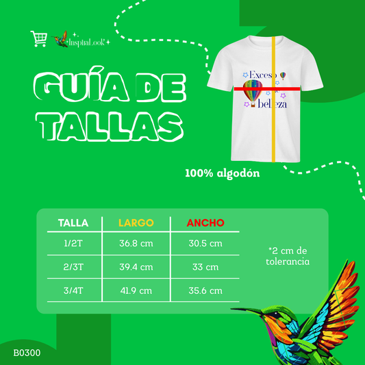 Playera globo aerostático letra azul - bebe - Inspiralook